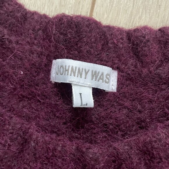 Johnny Was Womens Burgundy Wool Blend Sweater Size Note - Picture 2 of 8
